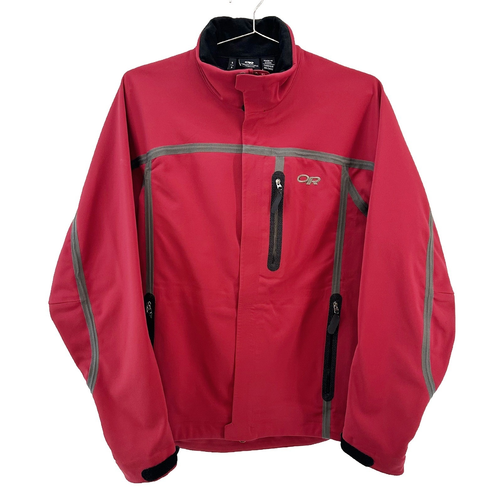 Outdoor Research Men's Nylon Softshell Full Zip Jacket Small Red